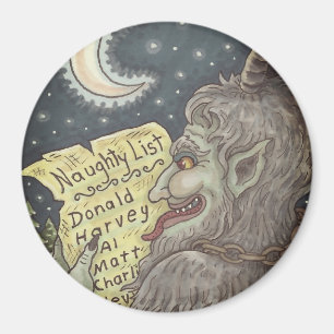 Imã KRAMPUS NAUGHTY LIST CHRISTMAS MAGNET Personalizar