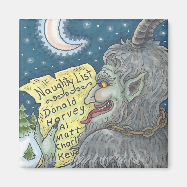 Imã KRAMPUS NAUGHTY LIST MAGNET Personalizar (Frente)