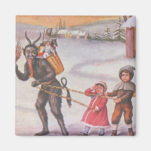 Imã Krampus Roubando Brinquedos e Crianças