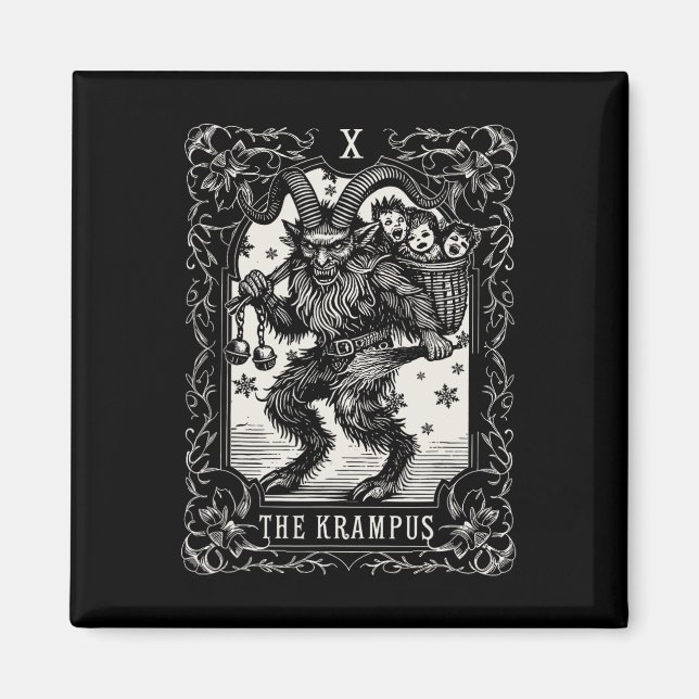Imã Krampus Tarot Card Design de Natal Mau Pa (Frente)