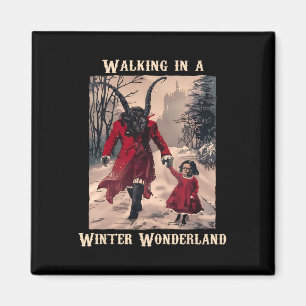 Imã Krampus Winter Wonderland Design de Natal Gótico