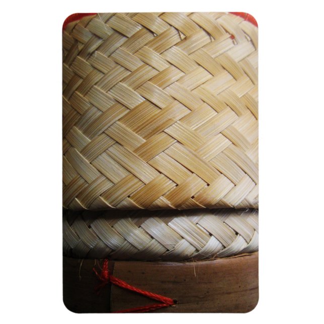 Ímã Kratip Thai Lao Isan Bamboo Rice Basket (Vertical)