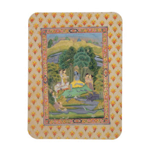 Ímã Krishna e o Gopis (gouache no papel)