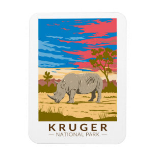 Ímã Kruger National Park White Rhinocerontes Viagem Ar