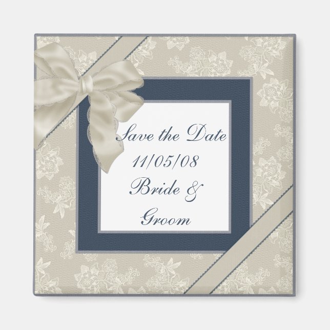 Imã KRW Blue e White Custom Save the Date Weded (Guard (Frente)