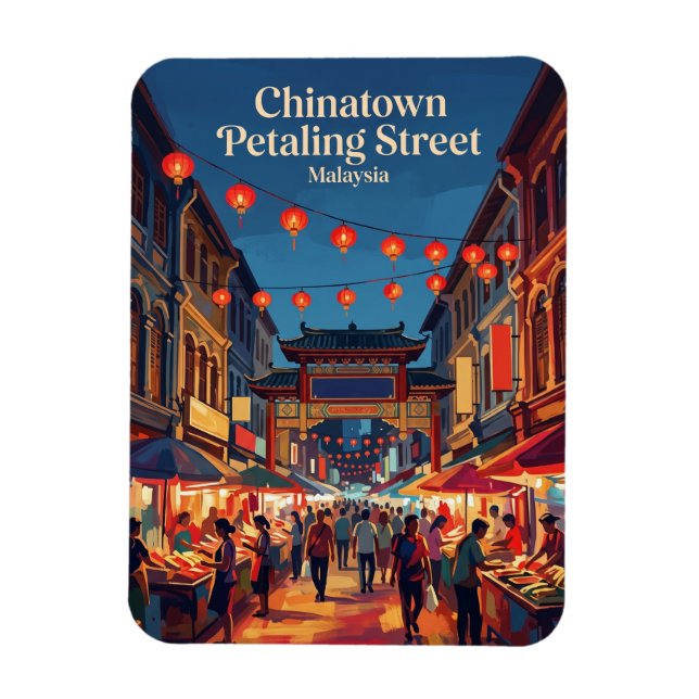 Ímã Kuala Lumpur - Chinatown (Rua Petaling) (Vertical)