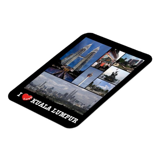 Ímã Kuala Lumpur - I Love - Malásia - Magnet (Left Side)
