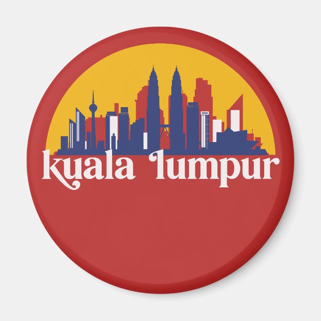 Imã Kuala Lumpur Malásia Retro City Skyline Cityscape (Frente)