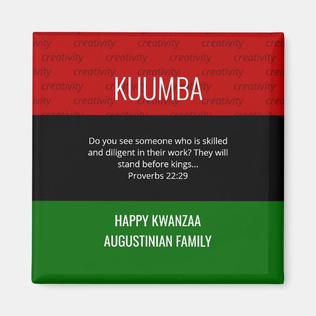 Imã KUMBA Feliz Kwanzaa Personalizado (Frente)