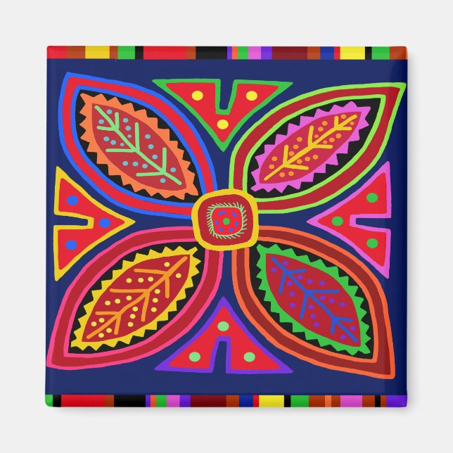 Imã Kuna Indian Mola Flora (Frente)