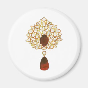 Imã Kundan & ruby brooch
