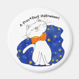 Imã Kute Kitty Cat Starry Night Halloween