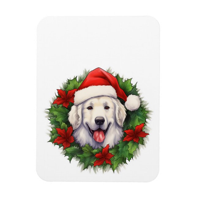 Ímã Kuvasz Christmas Wreath (Vertical)