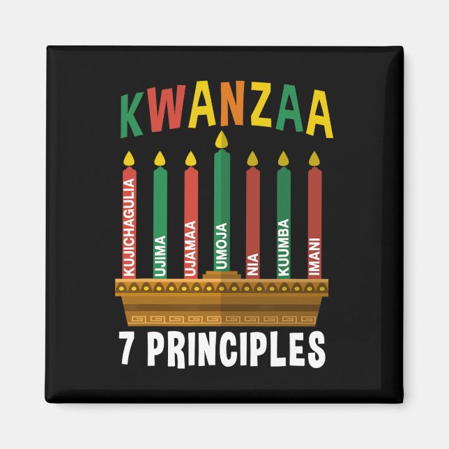 Imã Kwanzaa 7 Princípios Vela Kinara Pan Africanos P (Frente)