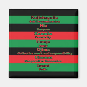 Imã Kwanzaa sete princípios esverdeia o preto vermelh