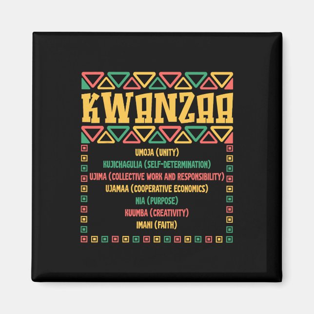 Imã Kwanzaa Sete Princípios Umoja Faith Gráfico (Frente)