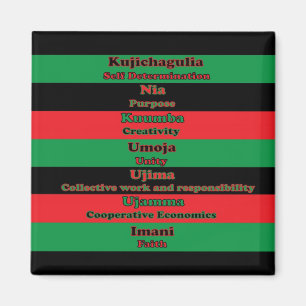 Imã Kwanzaa Sete Princípios Verde Negro Vermelho
