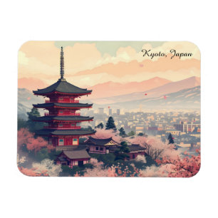Ímã Kyoto Japão Flor de Cerejeira Templo Arte – Sapur