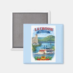 Imã La Crosse, WI Cartão Postal Wisconsin Cênico