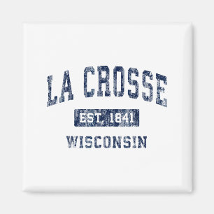 Imã La Crosse Wisconsin Wi Antigo Esportes Estabelecid