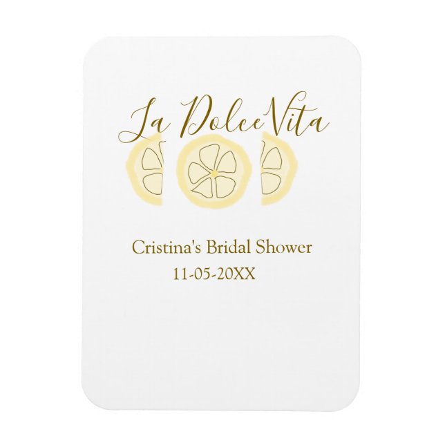 Ímã La Dolce Vita amarelo limão chá de noiva pastel bo (Vertical)