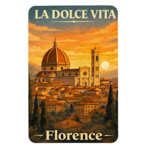 Ímã La Dolce Vita - Cartaz de Viagem Antigo de Florenç