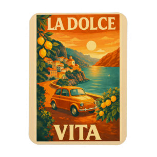 Ímã La Dolce Vita – Cartaz de Viagem da Costa Italiana