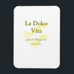 Ímã La Dolce Vita casal amarelo Nome data glit<br><div class="desc">design</div>