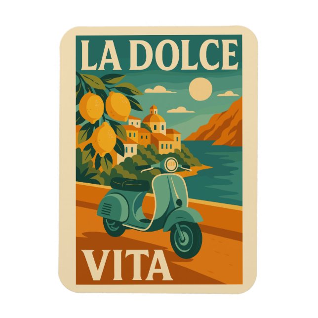 Ímã La Dolce Vita - Poster de viagens costeiro italian (Vertical)