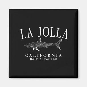 Imã La Jolla Califórnia Tubarão Branco Arte Vintage