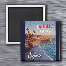 Imã La Jolla California Vintage Palm Trees Souvenirs