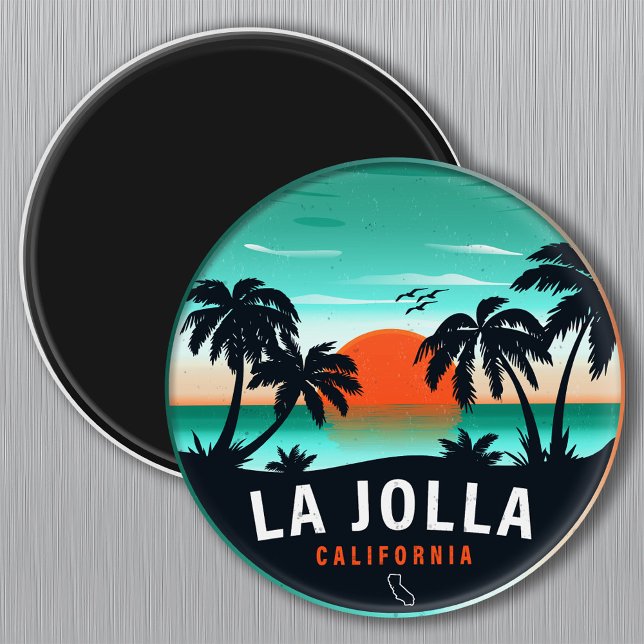 Imã La Jolla San Diego Ca Retro Sunset Souvenir 60 (Criador carregado)