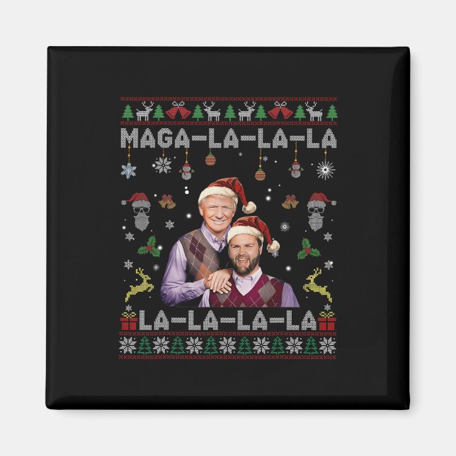 Imã La La Donald Trump Potus 47 Ugly Christmas Swea (Frente)