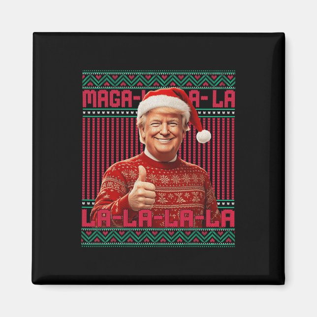 Imã La La Donald Trump Potus 47 Ugly Christmas Swea (Frente)