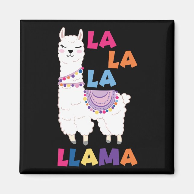 Imã La La La Llama - Engraçado Cantando Llama (Frente)