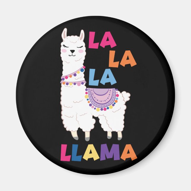 Imã La La La Llama - Engraçado Cantando Llama (Frente)
