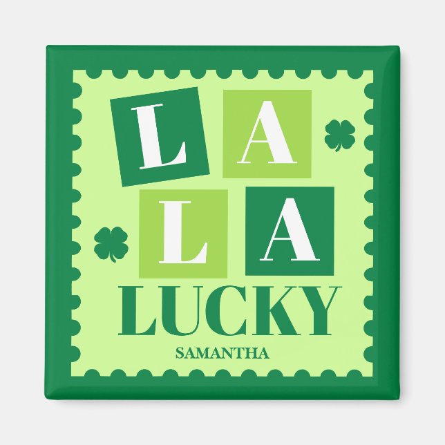 Imã La La Lucky St. Patrick’s Day Personalized  (Frente)