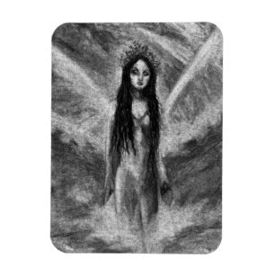Ímã La Luna Dark Angel Fairy Woman Gótico Fantasy Art