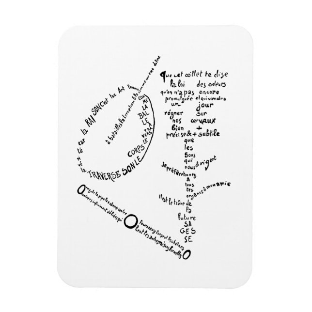 Ímã La Mandoline, l’oeillet le bambou, Apollinaire (Vertical)