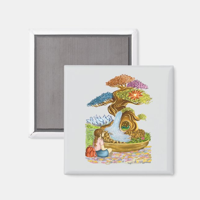 Imã La petite fille et son Bonzaï géant. (Front/Back)