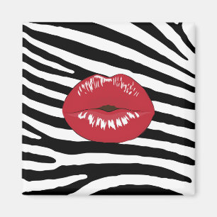 Imã Lábios beijam moda glamour makeup zebra