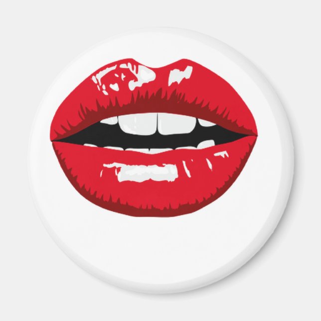 Imã Lábios brilhantes vermelhos (Frente)