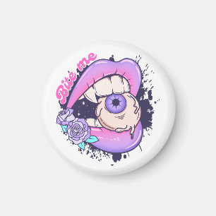 Imã Lábios de Dia das Bruxas Rosa