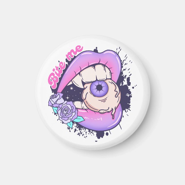 Imã Lábios de Dia das Bruxas Rosa (Frente)