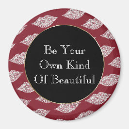 Imã Lábios de diamante branco vermelho