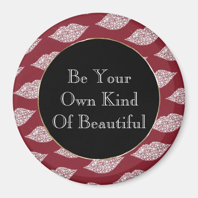 Imã Lábios de diamante branco vermelho (Frente)