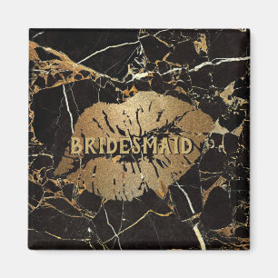 Imã Lábios de mármore Dourados de Bridesmaid Persona
