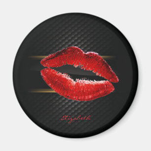 Imã Lábios vermelhos do brilho à moda moderno,