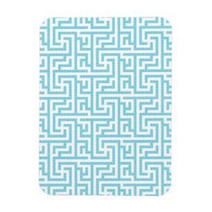 Ímã Labirinto Azul Claro e Branco