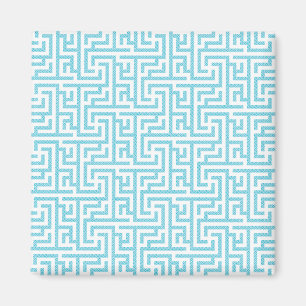 Imã Labirinto Azul Claro e Branco